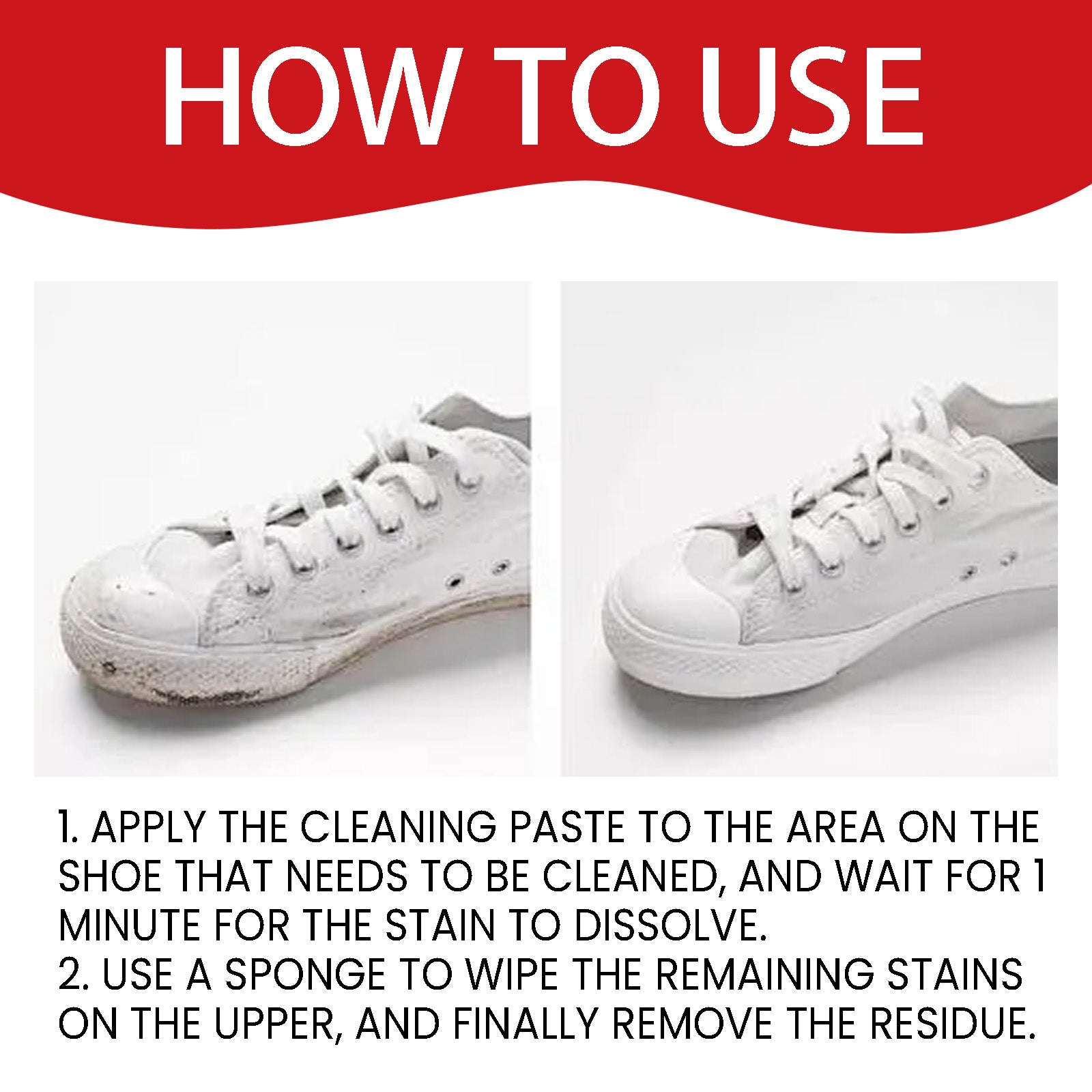 Shoe Cleaner Cream, Shoes Yellow Edge Decontamination Whitening Wash Clean A Wipe That Is White Paste - Korvel