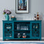 60" Teal Blue Sideboard Buffet Table & Storage Cabinet