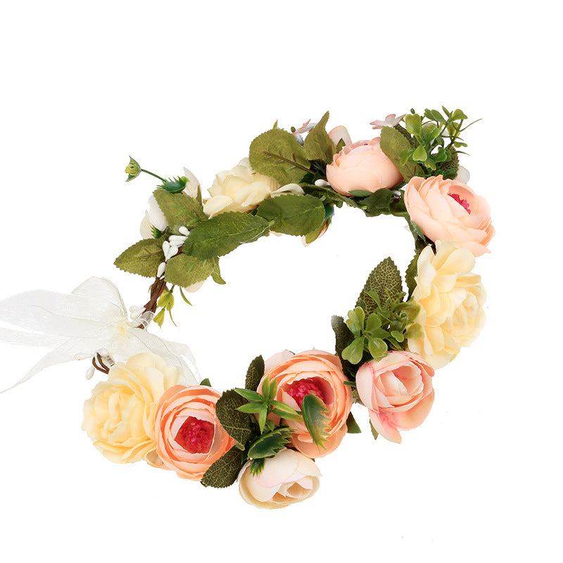 Wreath, European and American fashion, women's simulated flower hair accessories, Hawaiian wedding photography, headwear, headwear for women - Korvel
