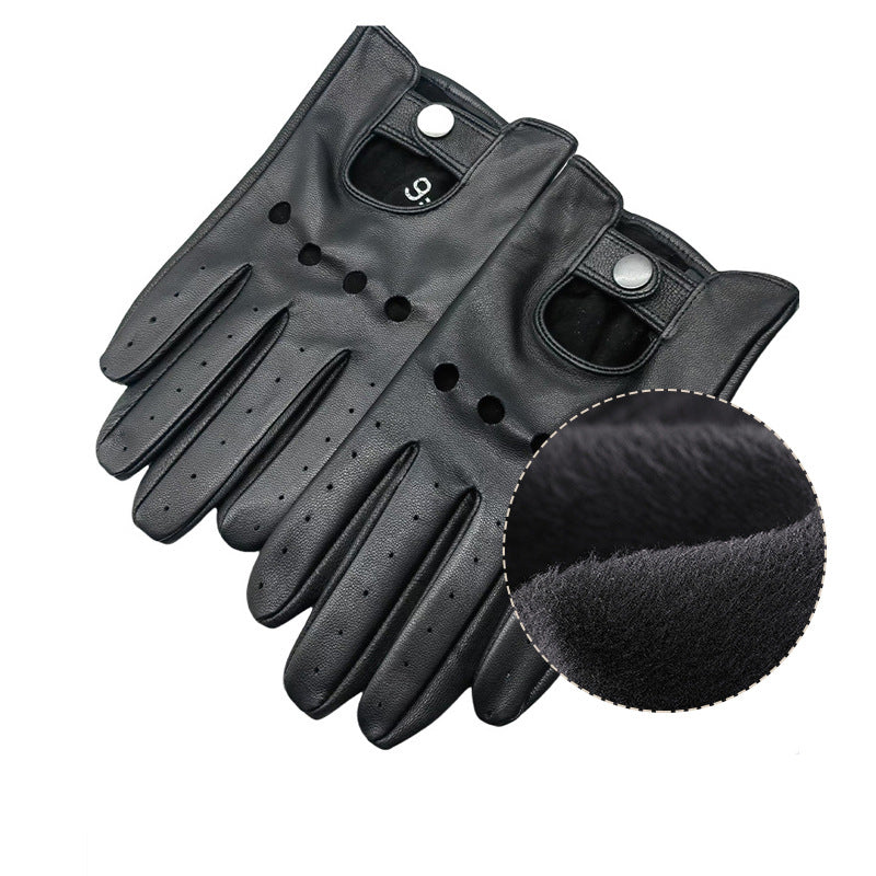 Men's leather gloves anti slip sports driving and outdoor cycling leather gloves - Korvel