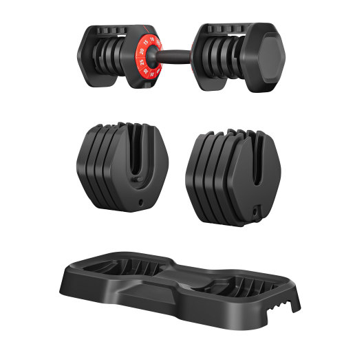 Adjustable Dumbbell Set for Men and Women, 10 in 1, Free Black Dumbbell Rotating Handle for Quick Adjustment (10 gears/55 pounds - Korvel