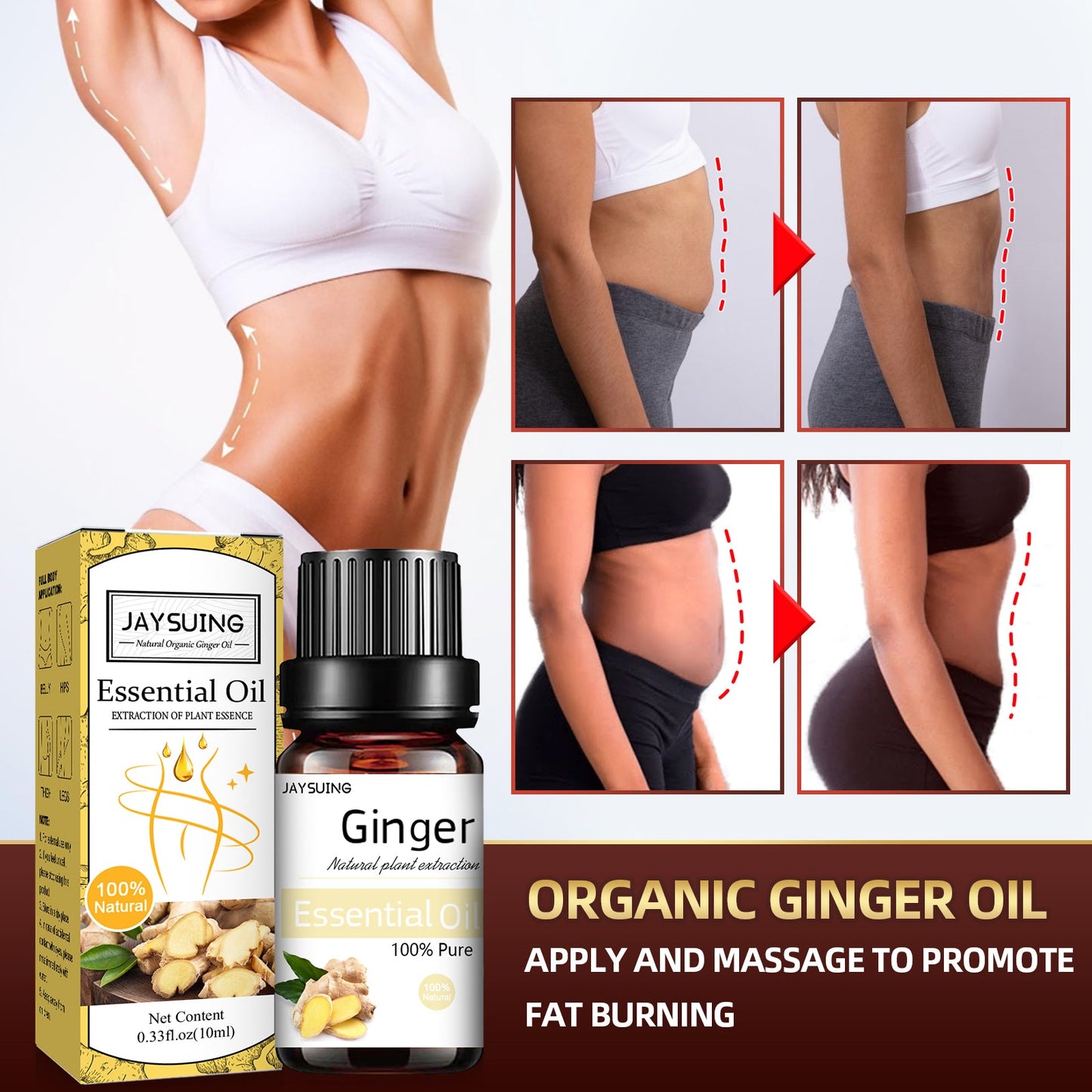 Organic Ginger Oil, Massage Firming Toning And Relieving Muscle Tension Body Beauty Essential Oil - Korvel