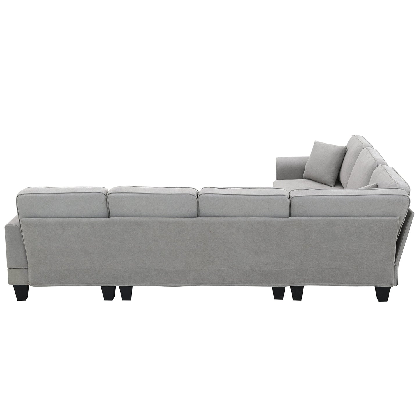 [VIDEO provided] [New] 108*85.5" Modern U Shape Sectional Sofa 7 Seat Fabric Sectional Sofa Set - Korvel
