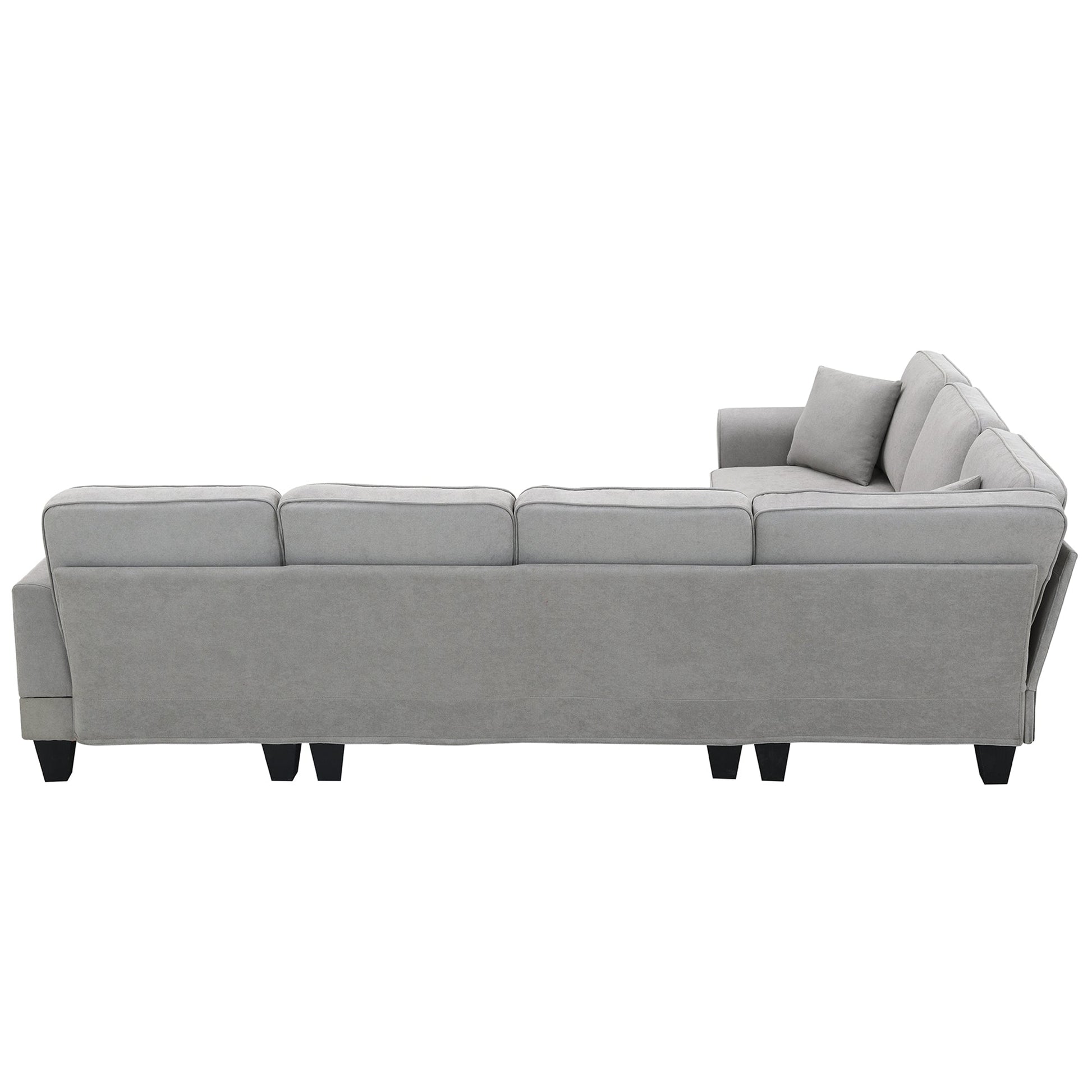 [VIDEO provided] [New] 108*85.5" Modern U Shape Sectional Sofa 7 Seat Fabric Sectional Sofa Set - Korvel