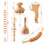 Beech wood therapy scraping cup, meridian dredging roller, tendon rolling stick, scraping board, head massager, massage set - Korvel
