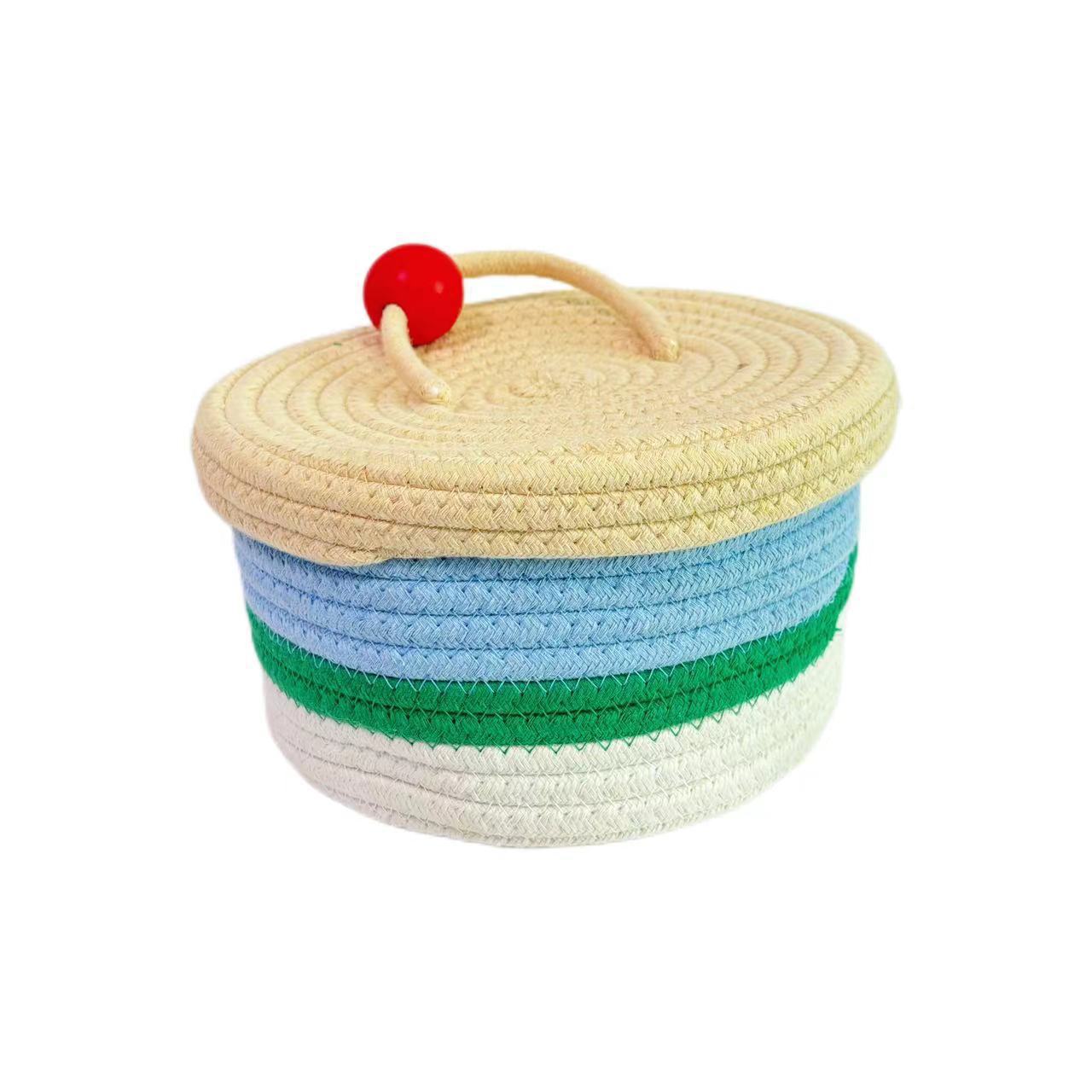Home Cotton Weaving Storage Basket Ins Wind Vegetable Toy Storage Basket Living Room Miscellaneous Display Underwear Storage Basket - Korvel