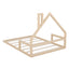 Full Size Wood Floor Bed with House-shaped Headboard  Natural - Korvel