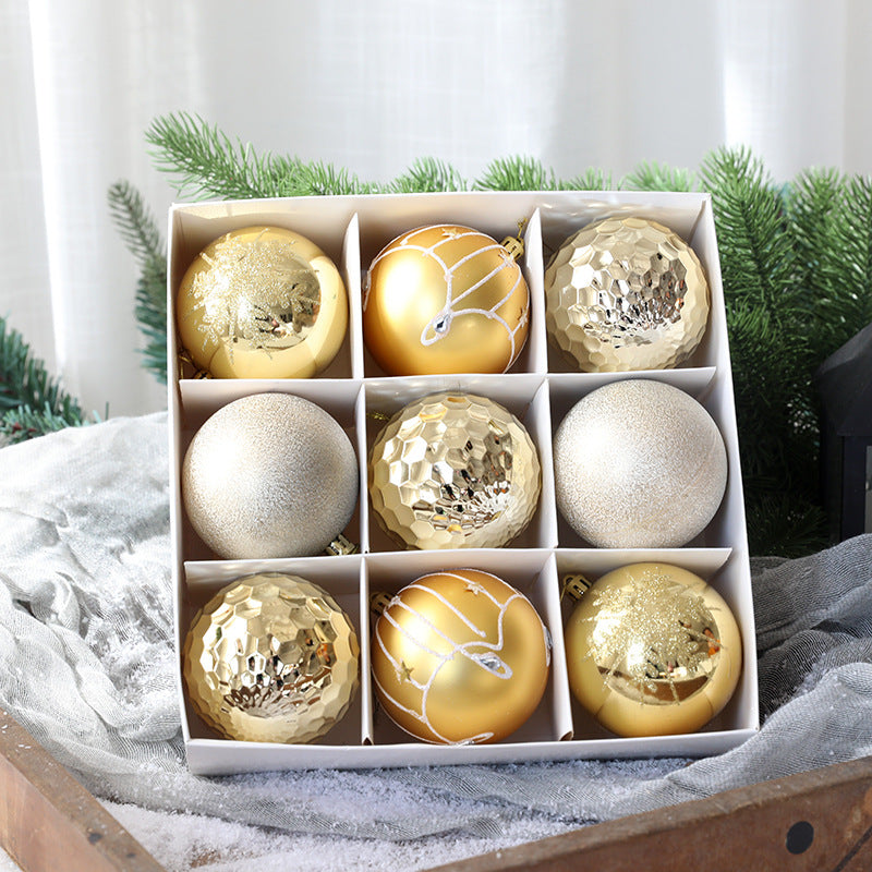 Christmas Ball Set Gift Box Christmas Painting Gift Pack Ball Christmas Tree Decoration Pendant - Korvel