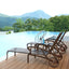 Aluminium Cast lounge chair 2pcs brown - Korvel