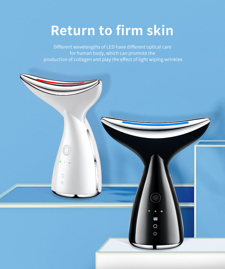 Neck Beautifying Instrument Fishtail Neck Massage To Remove Fine Lines With Color Light Micro Current Can Heat Swan Neck Electric Massage - Korvel