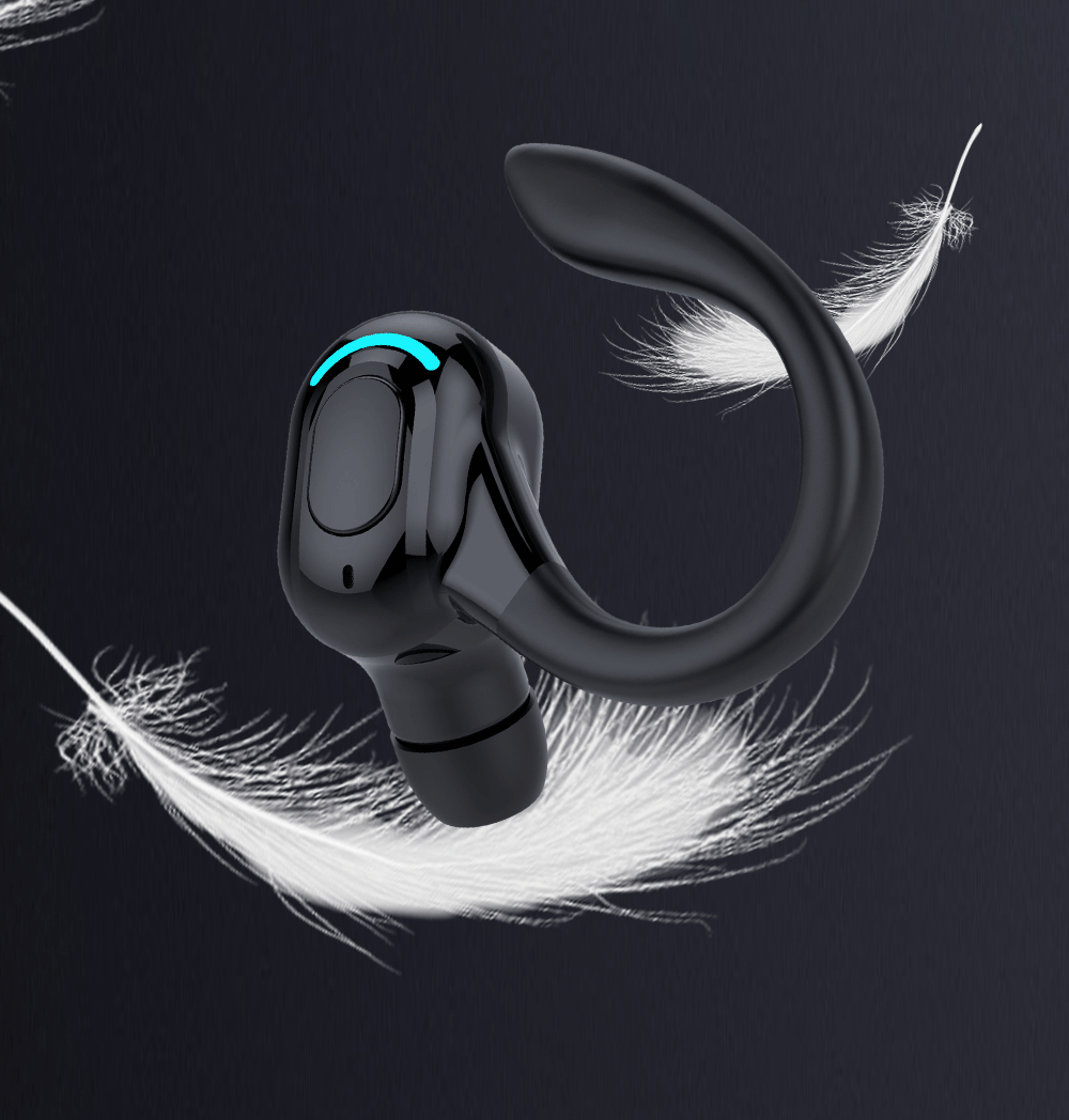 Ear hanging Bluetooth earphones Business single ear earphones Waterproof sports high endurance noise reduction - Korvel