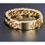 Fashionable 18K gold plated men's electroplated alloy double buckle bracelet - Korvel