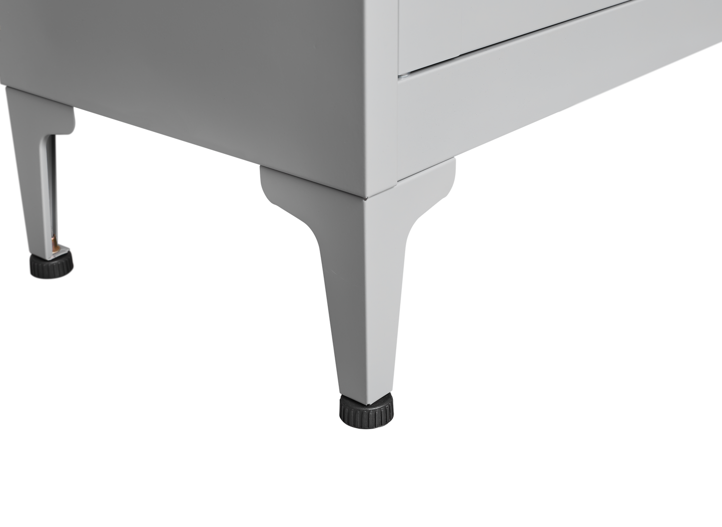 Grey metal kitchen storage cabinet, kitchen pantry storage cabinet with door and shelf, adjustable leveling feet - Korvel