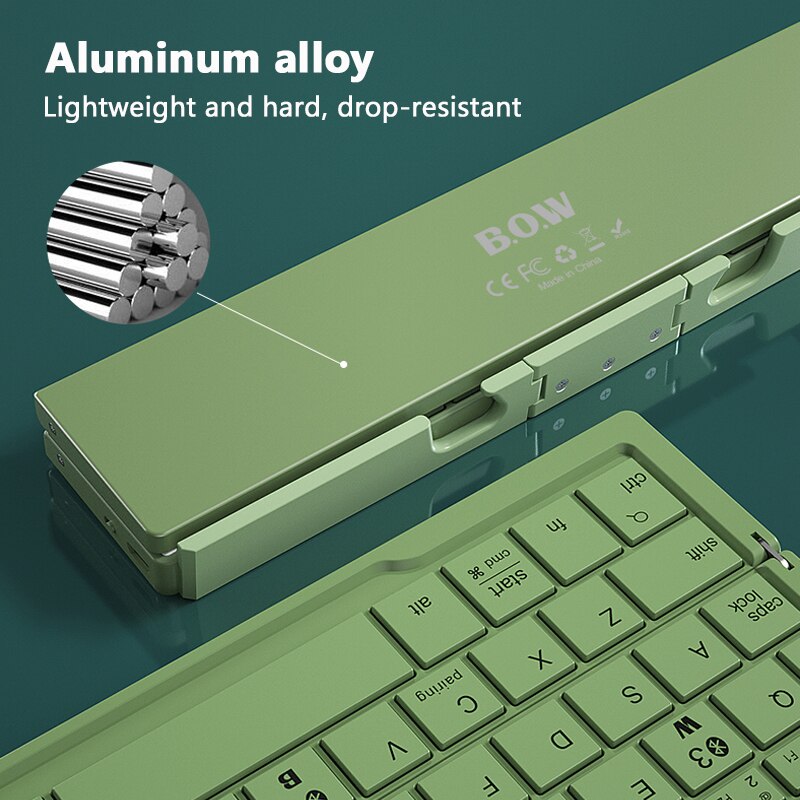 Mini Folding Keyboard Wireless Bluetooth-compatible Keyboard Foldable Keypad For Laptop Windows Android Tablet ipad Phone - Korvel