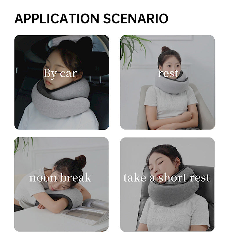 Premium Memory Foam Travel Neck Pillow - Snail Style