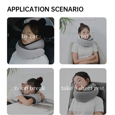 Premium Memory Foam Travel Neck Pillow - Snail Style