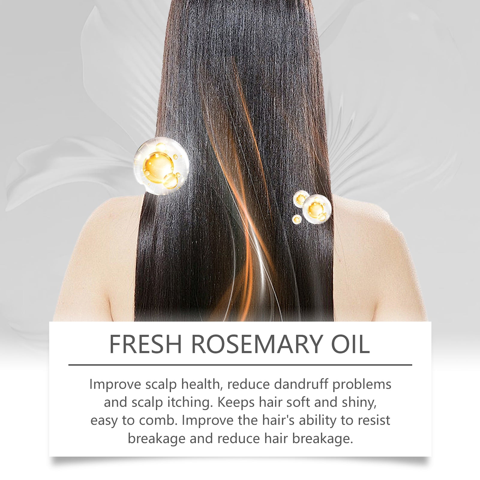 Rosemary Hair Care Essential Oil, Hydrating And Moisturizing Daily Gentle Hair Care Oil - Korvel