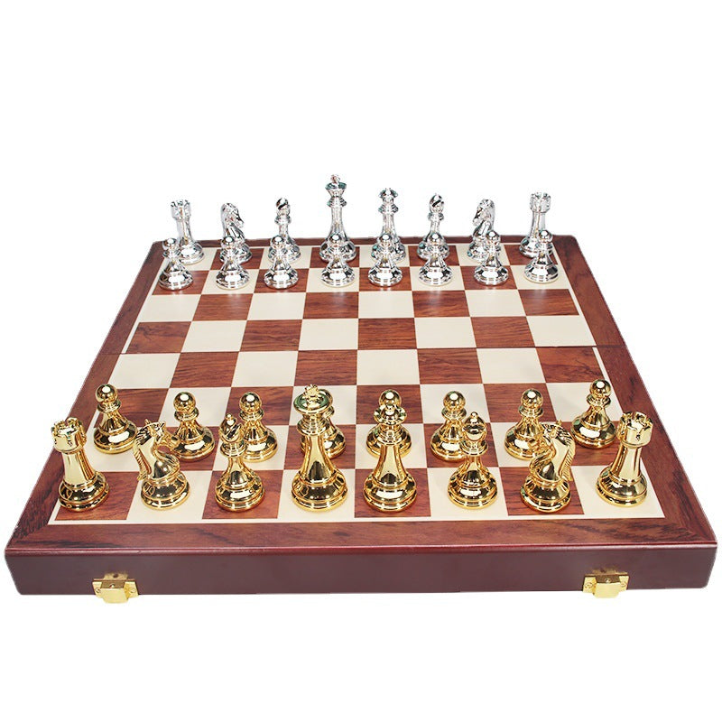 High end international chess set folding chessboard gift chess pieces children's chess pieces Western chess - Korvel