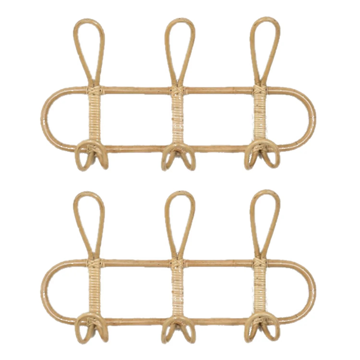 Kids Room Decor Hanger Rattan Wall Hooks Kids Garments Organizer Rack Clothes Hat Hanging Hook Rattan Hanger - Korvel