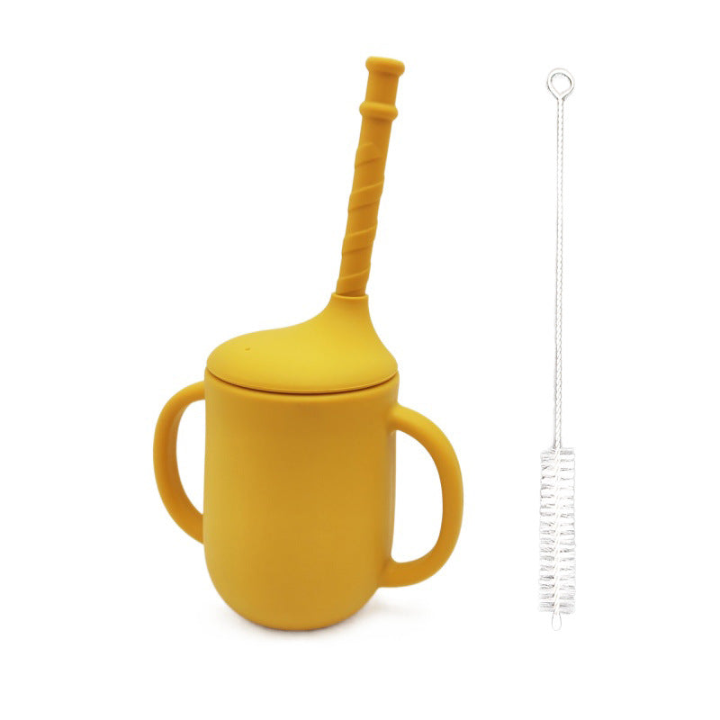 Silicone Baby Learning Drink Cup with Straw - Leak-Proof Design