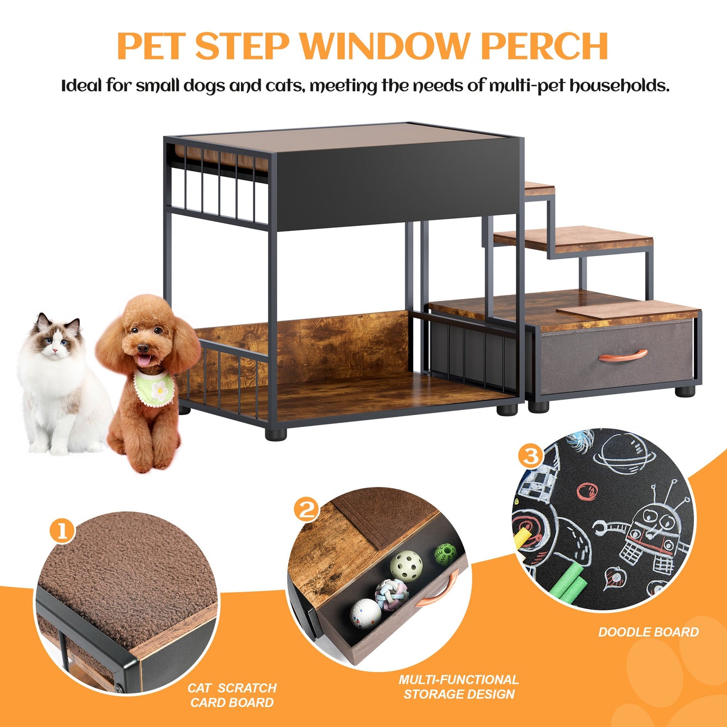 Elevated Multi-Level Dog Bed Window Perch