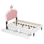 Twin Size Upholstered Princess Bed with Crown Headboard