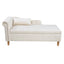 Beige Chaise Lounge Indoor Velvet Lounge Chair for Bedroom with Storage & Pillow Modern Upholstered Rolled Arm Chase Lounge - Korvel