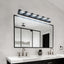 Luces de tocador modernas LED negras - Apliques de baño de 6 luces