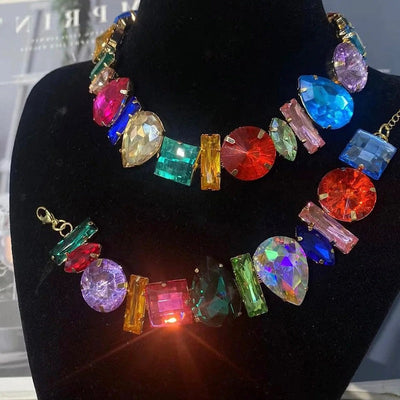 Collar Irregular de Rhinestones de Lujo para Mujeres