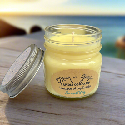 Sunset Bay Soy Candle – Warm & Tropical Scent | Mam Jam’s - Korvel
