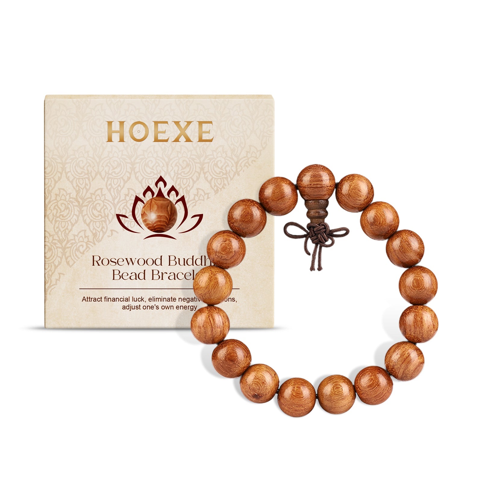Rosewood Buddha Bead Bracelet Daily Simple Fashion Design Bracelet Personality All-In-One Beaded Bracelet - Korvel