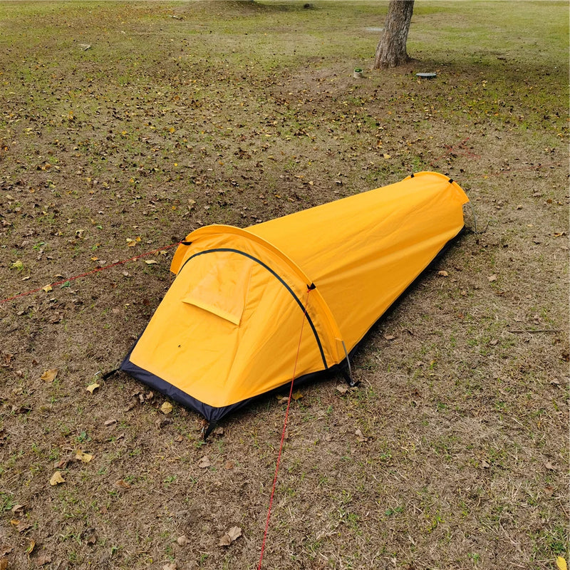 Camping Single Person Tent Ultralight Compact Outdoor Sleeping Bag Tent Larger Space Waterproof Backpacking Tent Cover Hiking - Korvel
