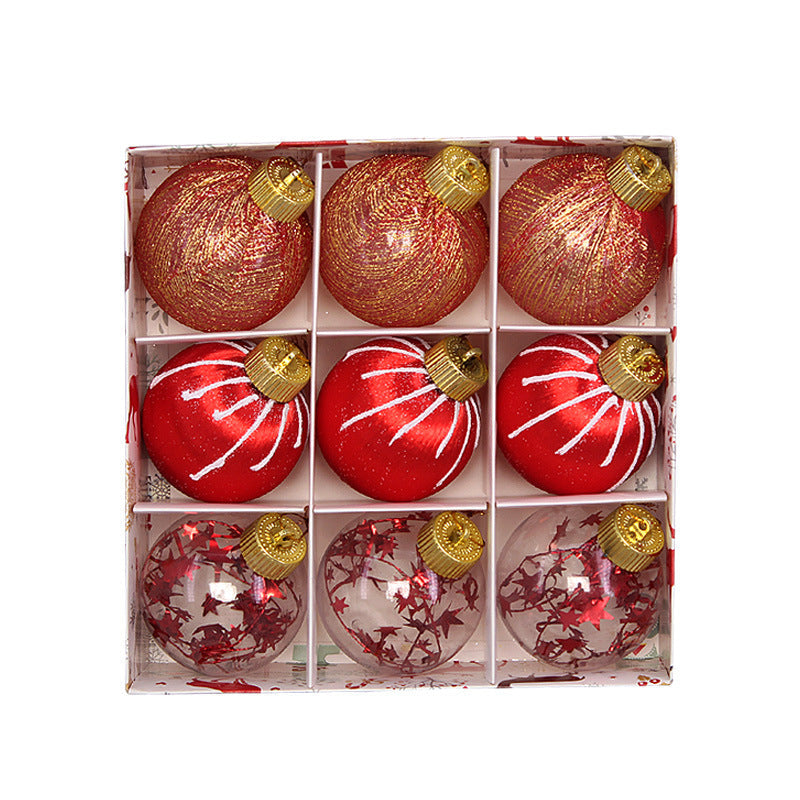 Ornements de Noël Élégants - Ensemble de 9 pièces, 8 cm