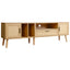 Vine TV stand with 2 cabinets and 2 open shelves, suitable for TVs under 80 inches, with solid wood legs for TV cabinets - Korvel