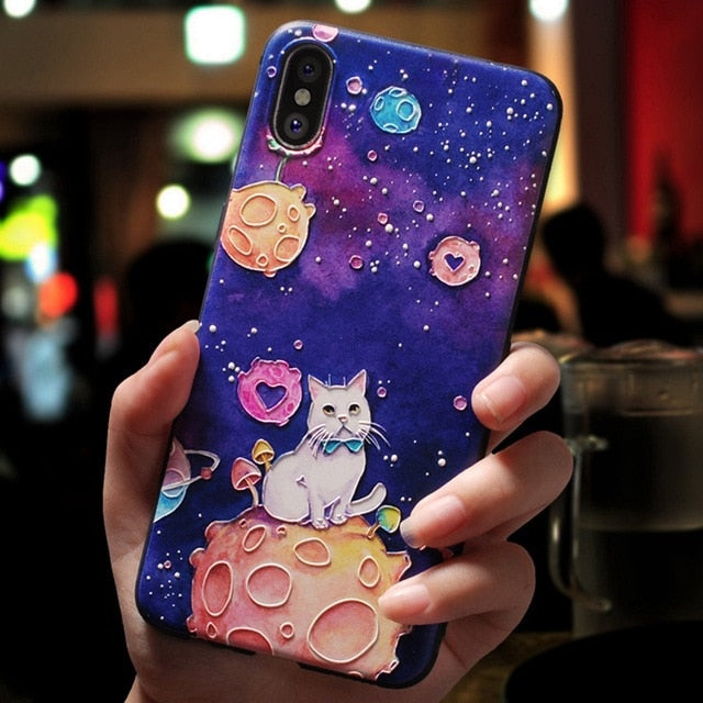Eqvvol Cute 3D Cartoon Patterned Phone Case for iPhone