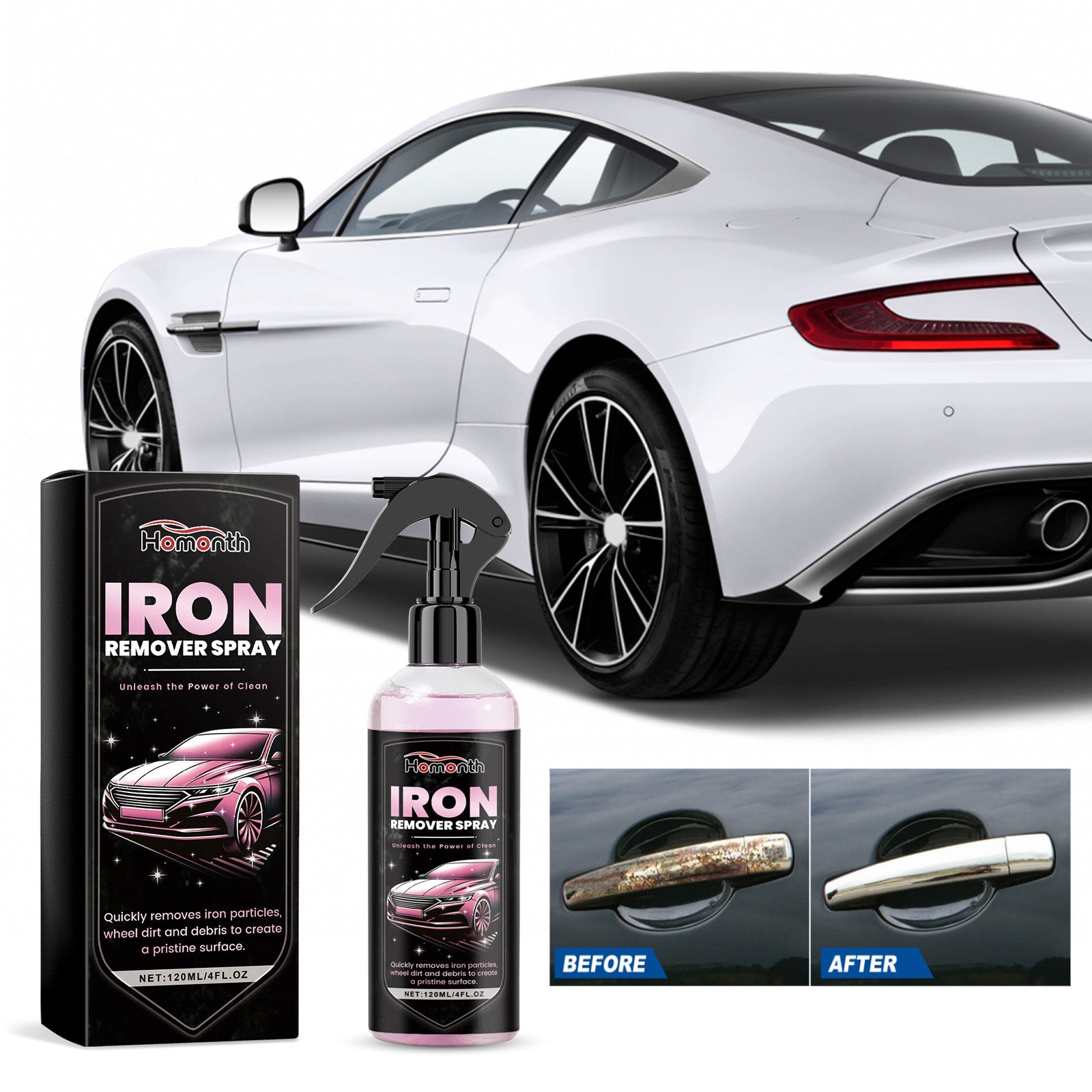 Iron Remover Spray, Vehicle Rust Polishing Cleaning Decontamination Care Multi-Purpose Maintenance Agent - Korvel