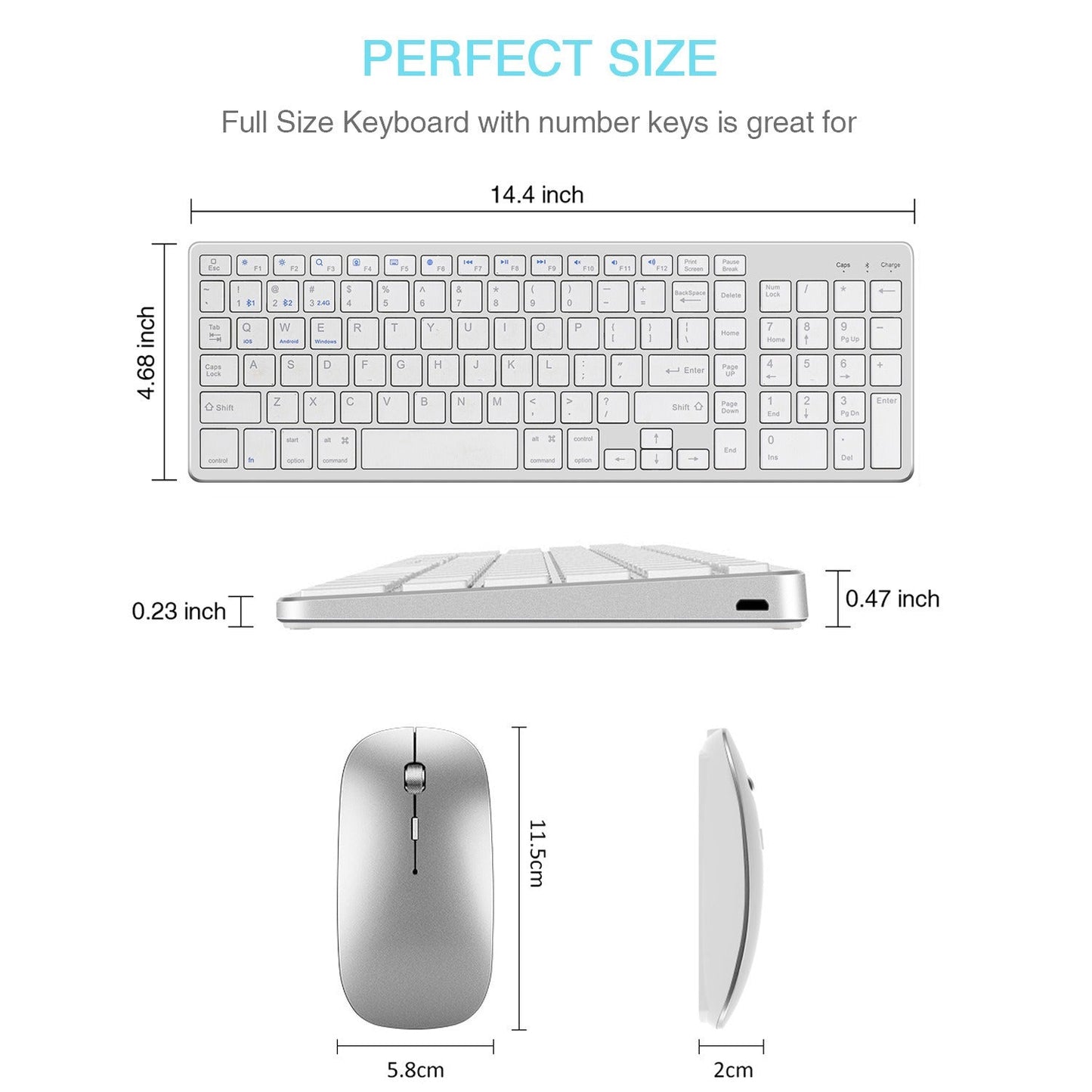Charging Bluetooth the third mock examination wireless keyboard two zone digital mouse set for iPad game mute office - Korvel