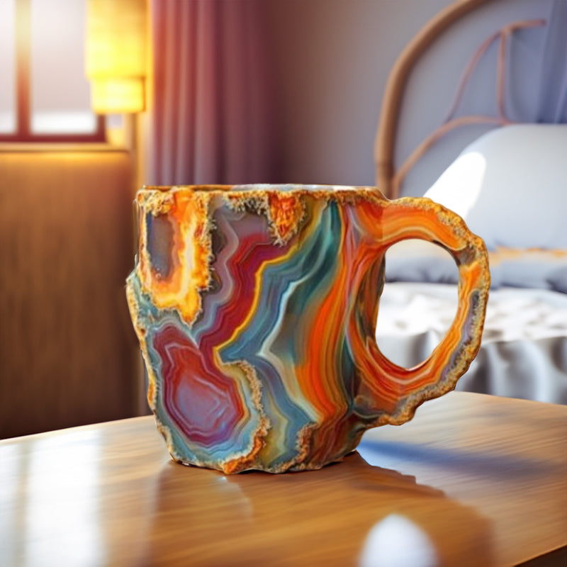 Healing & Spiritual Gifts: New Multi-Color Natural Mineral Crystal Mug. Colorful Crystal Christmas Mug for Coffee, Perfect for Festival. - Korvel