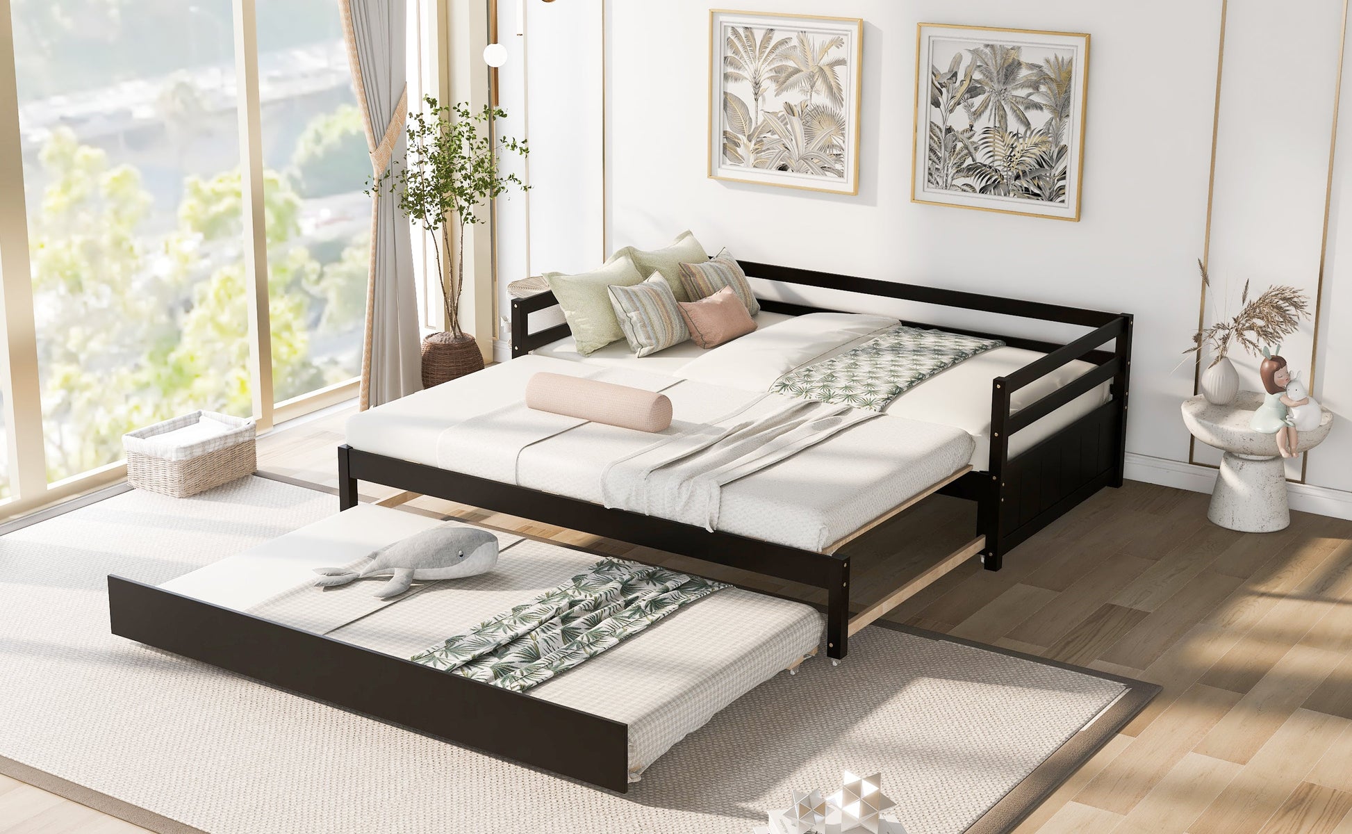 Twin or Double Twin Daybed with Trundle Espresso - Korvel