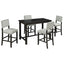 Conjunto de Comedor de Altura de Mostrador TREXM de 5 Piezas en Espresso y Beige
