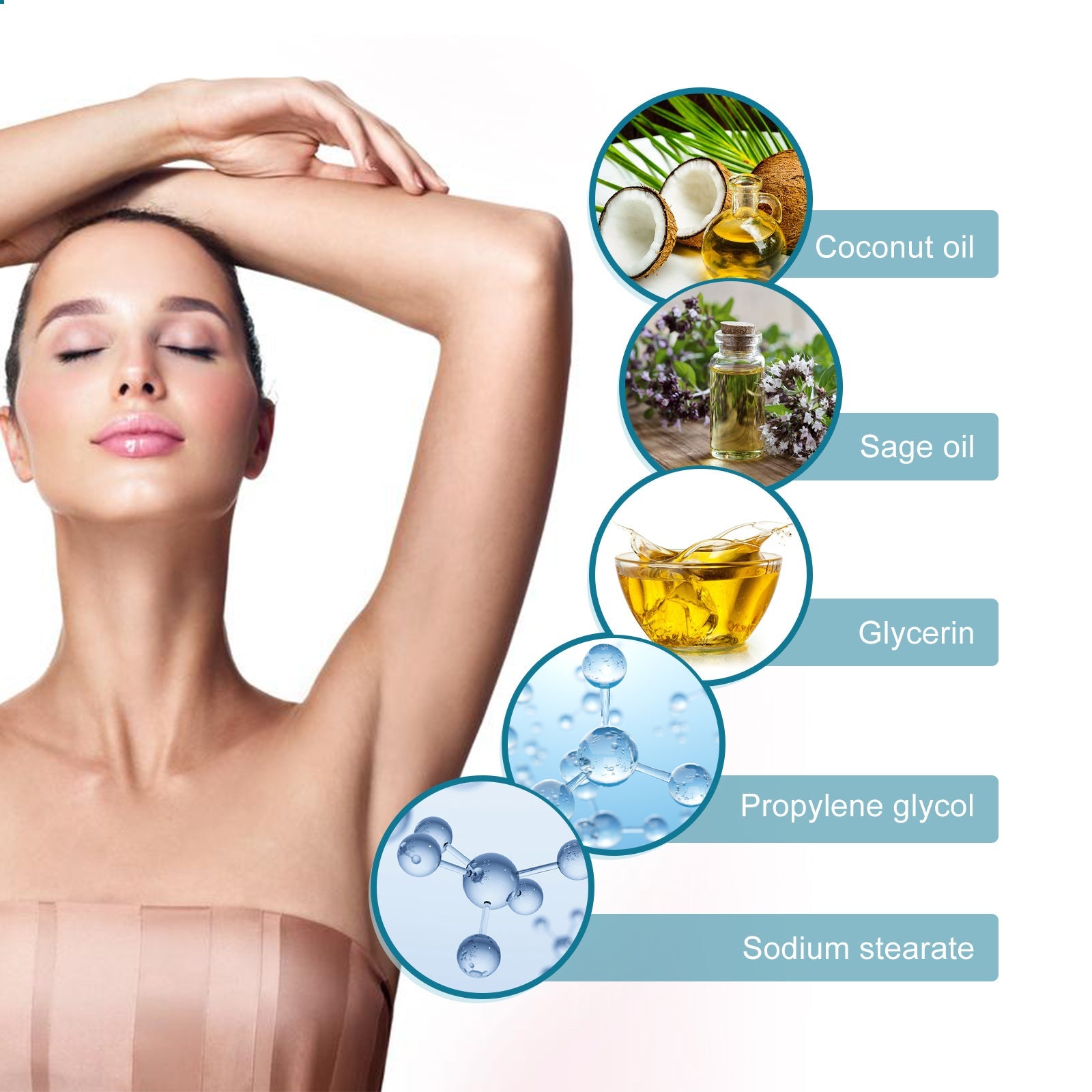 Coconut Oil Underarm Deodorant, Lighten Underarm Odor Refreshing And Fragrance Antiperspirant Cream - Korvel