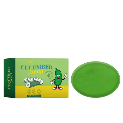 Cucumber Cleansing Soap, Deep Cleaning Face Bath Care Skin Refreshing Oil Control Multi-Purpose Soap - Korvel