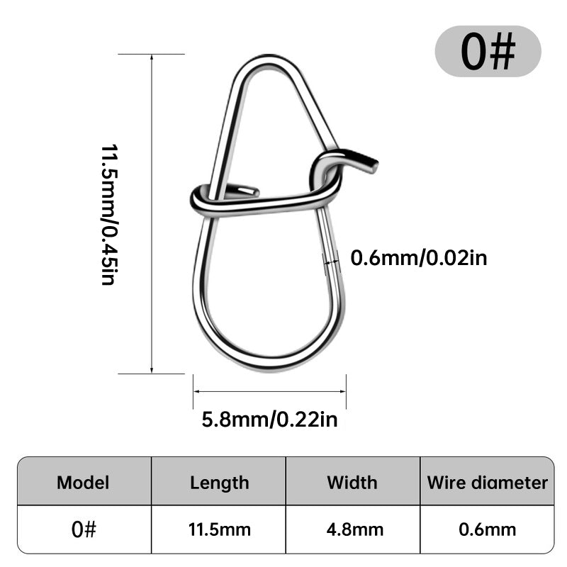100PCS Premium Swiveles de Pesca de Acero Inoxidable