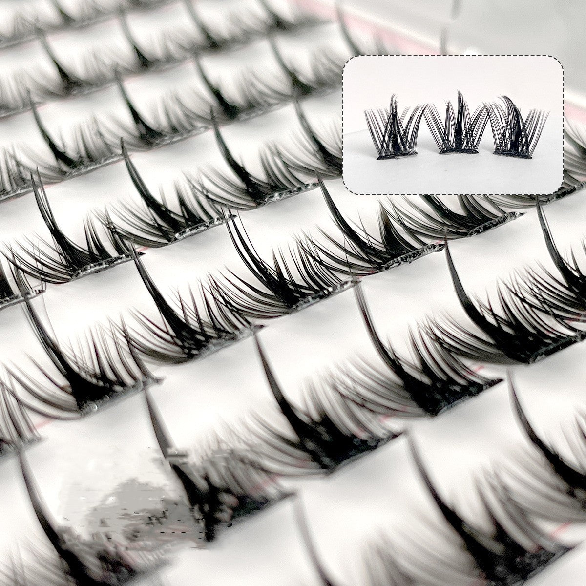 Non adhesive pure wild demon false eyelashes manga natural segmented novice simulation beginner self-adhesive eyelashes - Korvel
