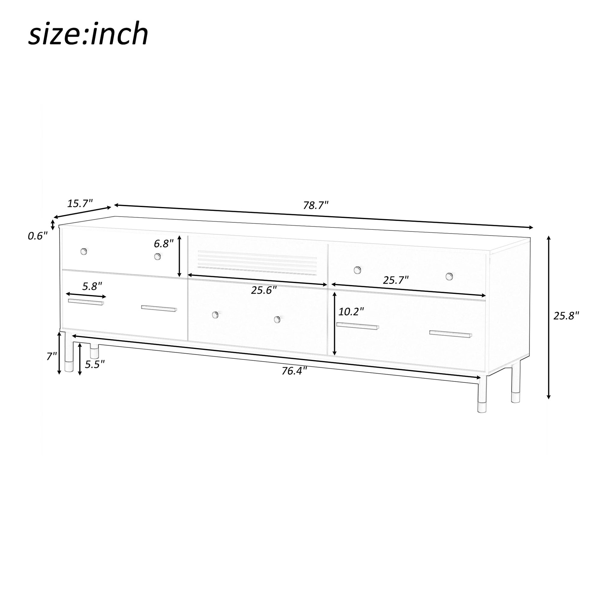 U-Can TV Stand for 75+ Inch TV Entertainment Center TV Media Console Table Modern TV Stand - Korvel