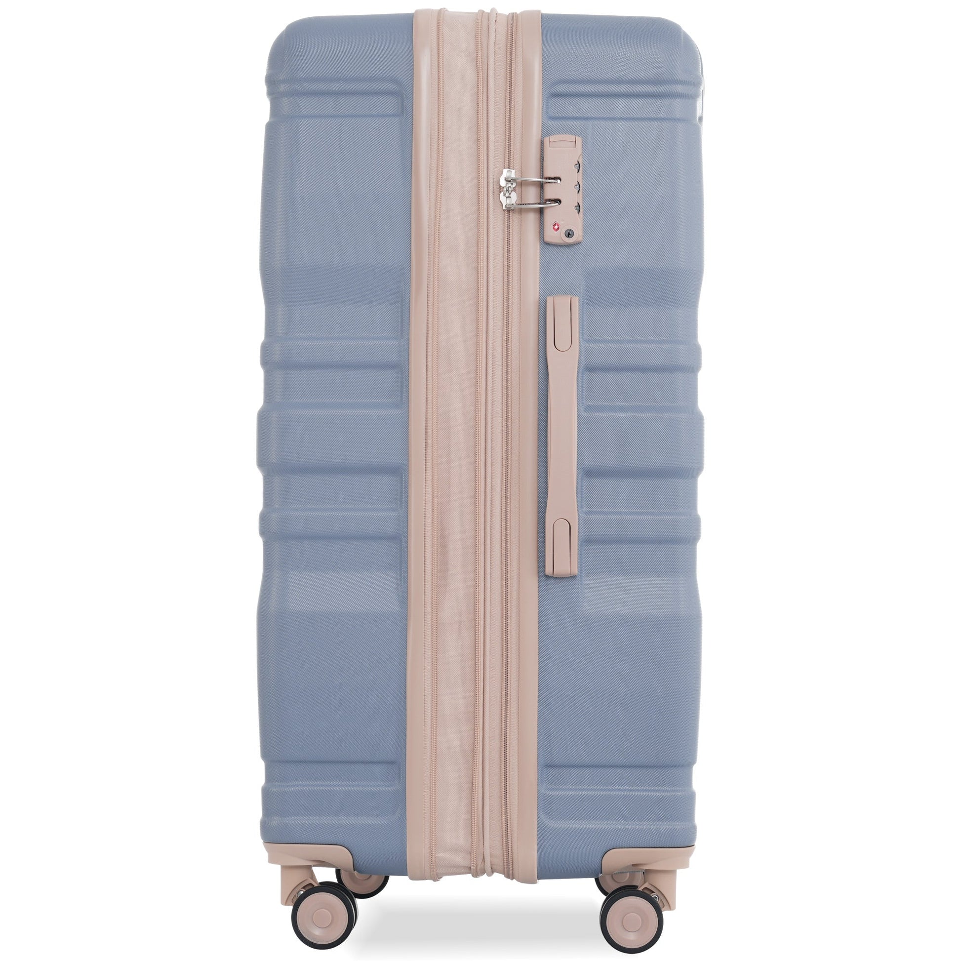 Luggage Sets New Model Expandable ABS Hardshell 3pcs Clearance Luggage (light blue and golden) - Korvel