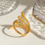 18K Gold-Plated Stainless Steel Irregular Open Ring - Korvel