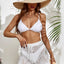 Hook flower hollowed out beach shorts with drawstring - Korvel