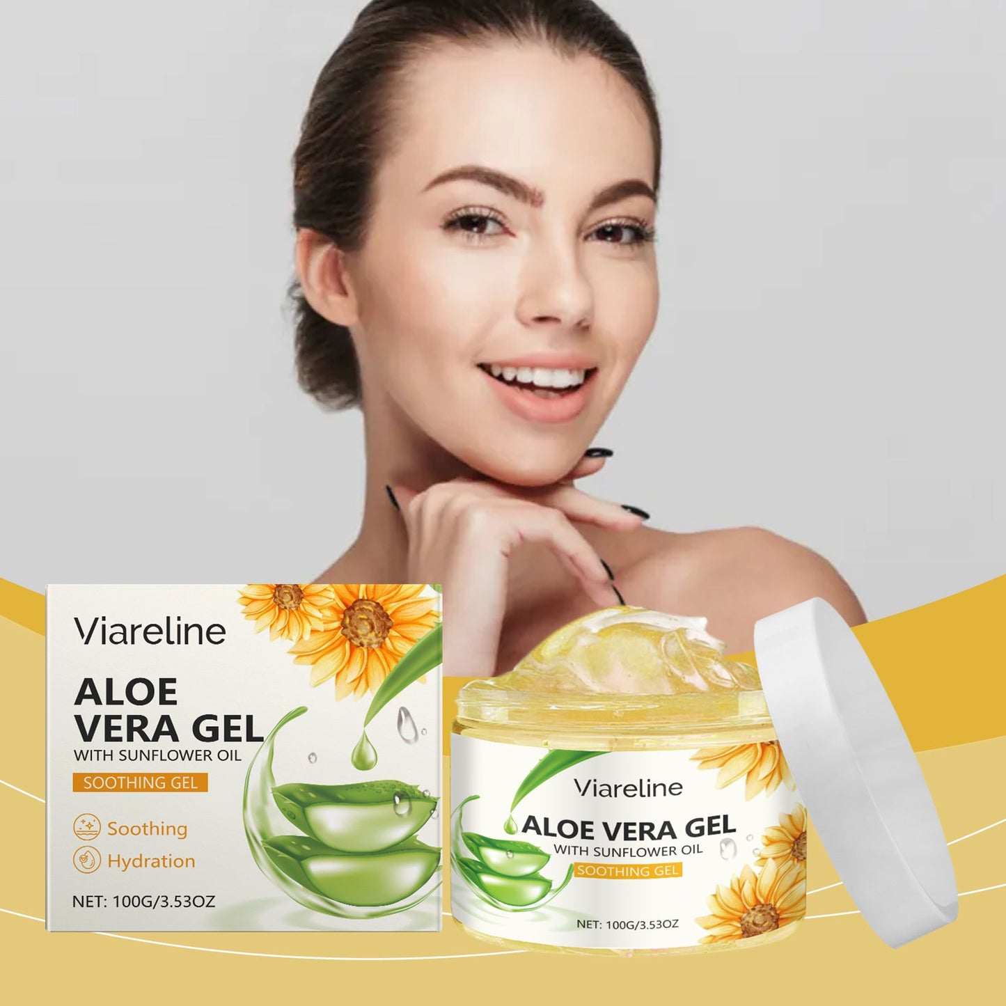 Sunflower Moisturizing Gel Moisturizing Face Essence Repair Gentle And Soothing After Sun Treatment - Korvel