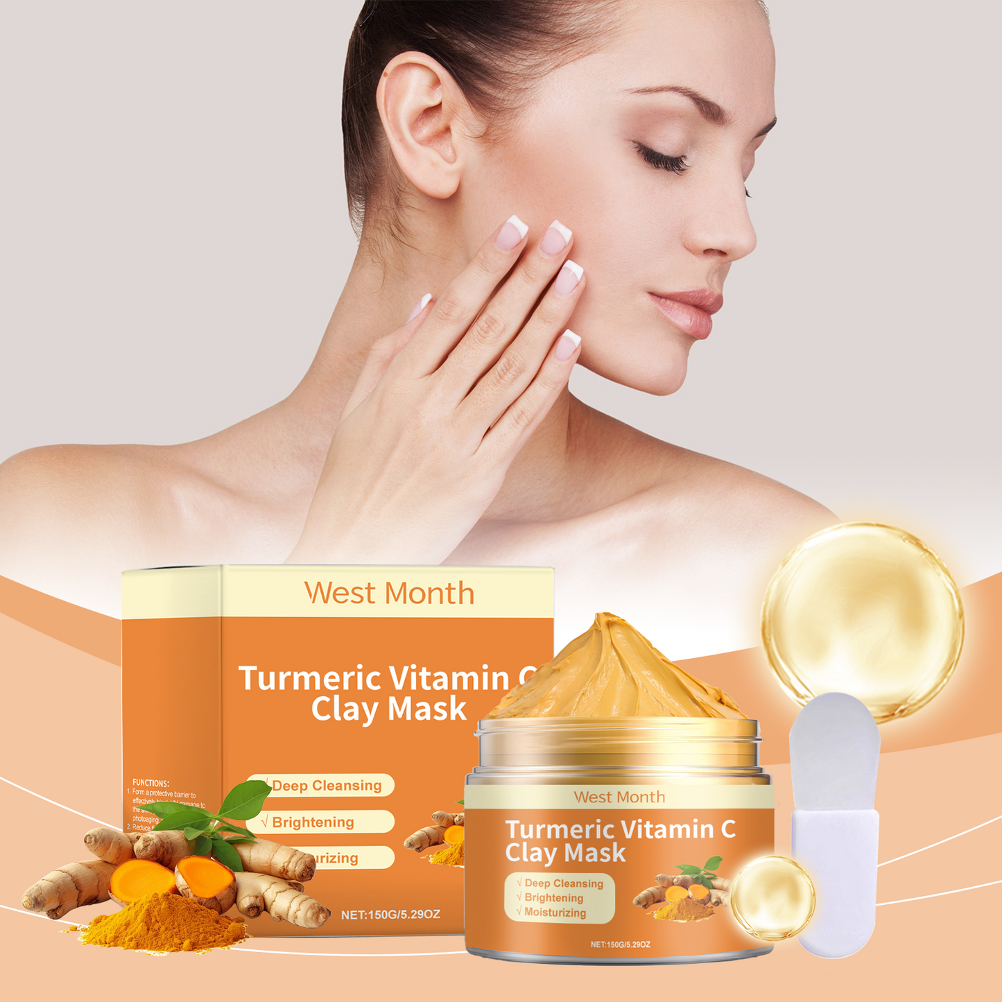 Turmeric & Vitamin C Mud Mask for Refreshing Skin
